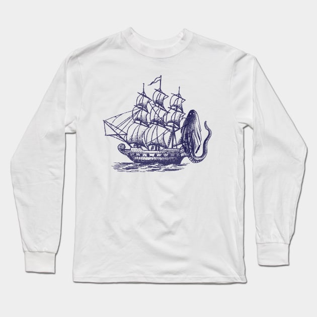 Pirates with snake ghost - dark blue Long Sleeve T-Shirt by Art_One